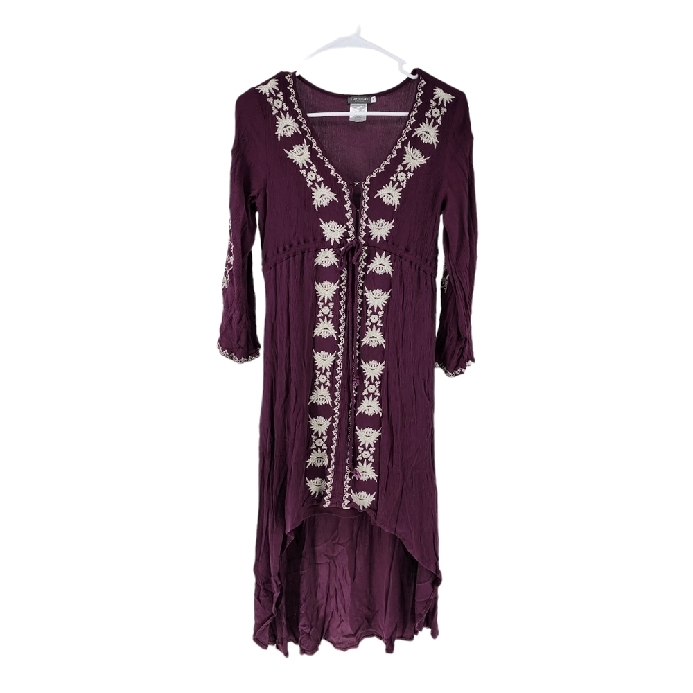 Earthbound Women's High-Low Hem Embroidered Dress - S